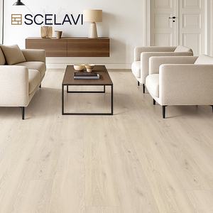 Plancher SPC à lames larges de conception nordique, plancher en vinyle à noyau rigide imperméable, texture de grain de bois, plancher en plastique - Product Image 3