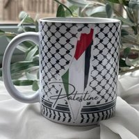 Tasses à café en céramique de 11 oz avec impression par sublimation, motif pastèque souvenir palestinien