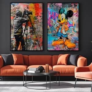 Poster SQ Fashion Pop Art Einstein e Chaplin Graffiti Street Art Decorazione per la Casa Arte Murale Stampa su Tela - Product Image 4