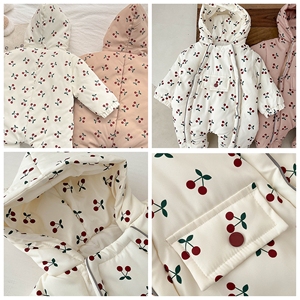 Monos de invierno para niñas pequeñas más ropa cálida de terciopelo de una pieza ropa de algodón estilo occidental monos gruesos con capucha para bebés - Product Image 5