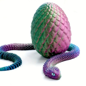 Jouets d'animaux flexibles en forme d'œuf de <span class=keywords><strong>serpent</strong></span> imprimés en 3D Vashine pour enfants, décoration de maison, jouets de zoo en cristal pour enfants - Product Image 5