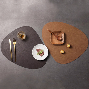 Tùy Chỉnh Sang Trọng Nâu Da Cổ Điển Placemat Giả Da Placemats Cà Phê Không Thấm Nước Thảm Placemats Da Cho Nhà Hàng - Product Image 1