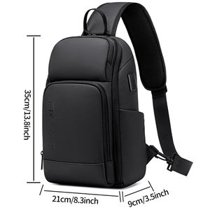 Sac de <span class=keywords><strong>sport</strong></span> multifonctionnel pour hommes de 12 pouces Sac à dos à bandoulière simple style de rue décontracté Marque à la mode Cyclisme Quotidien - Product Image 2