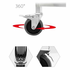 รถเข็นสแตนเลส2ชั้นสำหรับห้องครัวและทานอาหารมีล้อลากทรงกลมขนาดใหญ่สำหรับโรงแรมและร้านอาหาร dB 86x54x94ซม. - Product Image 4