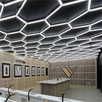 Lumière LED hexagonale moderne pour salle de sport, lumière de travail en nid d'abeille pour plafond, durable et élégante