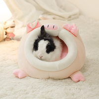 Lit-cage luxueux en velours écologique, chaud et mignon pour l'hiver, pour hamster et cochon d'Inde, avec housse amovible et lavable, style tendance, nid de repos