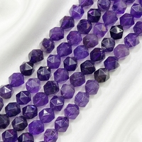 Perles de pierres précieuses améthyste à facettes en gros diamant naturel pour la fabrication de bijoux