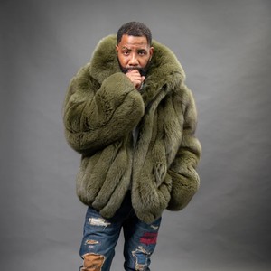 RXFurs Cappotto Bomber Invernale da Uomo in Pelliccia a Righe Verticali e Taglio Dritto con Colletto, Colore Personalizzato per Esterno - Product Image 5