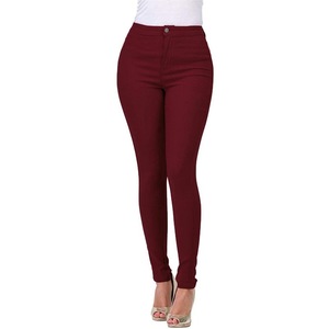 Pantalones vaqueros ajustados personalizables negros de mujer al por mayor, pantalones vaqueros de talla XL con logotipo personalizado en la cintura, estilo elástico informal para mujer - Product Image 6
