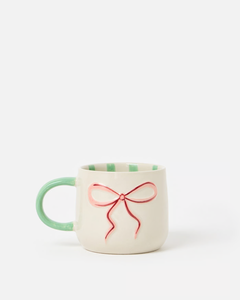Jolie tasse à café en céramique avec nœud, tasse à café avec nœud, 250 ml, tendance, parfaite pour les boissons chaudes et les chocolats chauds confortables - Product Image 1