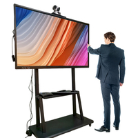 Tableau blanc interactif LCD personnalisé en usine, écran plat 55-100 pouces, résolution 4K, Android 14.0, tableau intelligent pliable, garantie 1 an