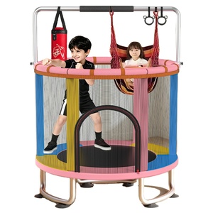 <span class=keywords><strong>Trampoline</strong></span> de fitness parent-enfant avec accoudoir à <span class=keywords><strong>360</strong></span> degrés et <span class=keywords><strong>filet</strong></span> de protection, adapté aux exercices de saut pour enfants - Product Image 1
