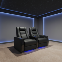 Fauteuils de cinéma modernes de luxe avec moteur OKIN, sièges VIP automatiques en cuir, fauteuils de théâtre avec massage, canapé fonctionnel pour salle vidéo de villa