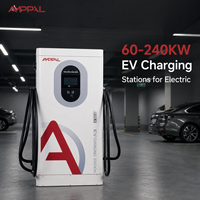 Station de recharge rapide DC pour véhicules électriques Amppal 60KW-240KW, à poser au sol, avec écran intelligent et double câble, pour usage commercial
