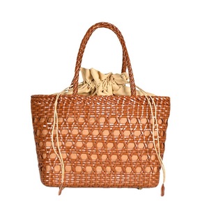 Sac à main pour femme en cuir véritable tressé ajouré style panier, nouveauté, vente chaude - Product Image 6