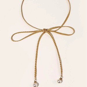 Style bohème taille corde mode Simple robe <span class=keywords><strong>ceinture</strong></span> décorative Imitation perles glands tressé <span class=keywords><strong>ceinture</strong></span> pour femmes cadeau d'été - Product Image 6
