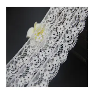 Hot selling 2.5cm Hot elastic Lace Ribbon 45mm Width african lace Trim Fabric for sewing decoration