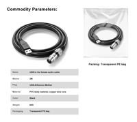 Cable de Audio USB-A a XLR de 1m con Revestimiento de PVC y Conectores Niquelados para Computadora, PC, Mezcladora, Tarjeta de Sonido y Amplificador