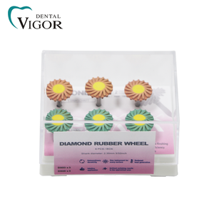 Kit de 6 disques de polissage dentaire en diamant et caoutchouc pour zircone, résine et porcelaine, polisseur cyclonique bicolore - Product Image 2