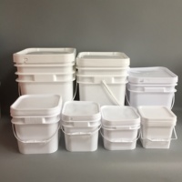 Seau carré en plastique de qualité alimentaire, pour l'emballage, seau à peinture, 10 pièces de 20 litres