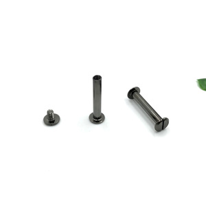 Remaches metálicos niquelados al por mayor, tornillos para álbumes de fotos, cuadernos de contabilidad, cartas, cinturones, en forma de I - Product Image 3