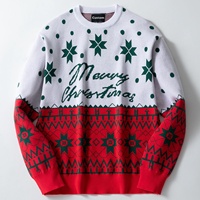 Pull de Noël personnalisé en gros avec LOGO OEM, pull jacquard tricoté, pull d'hiver, pull de Noël moche pour homme