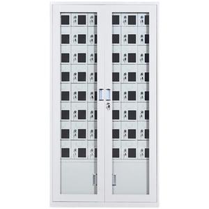 Gabinete de Carga para Teléfonos Móviles de Acero Blanco, 10 Niveles, Sistema Push-Pull, Almacenamiento de Oficina, para Actualización y Mejora, Gran Capacidad, Seguro - Product Image 1