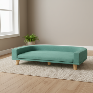 Sofá Cama para Perros Verde, Cojín Lavable Ovalado, Sofá Moderno para Mascotas para Sala de Estar - Product Image 2