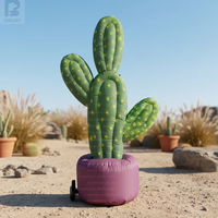 Modèle publicitaire gonflable géant en forme de cactus saguaro avec logo personnalisé, éclairé par LED, pour événements/foyers/affichages de rue occidentaux