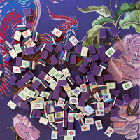 Tapis de Mahjong brodé Dragon Pivoine, violet vibrant, motif traditionnel chinois porte-bonheur, tapis artistique américain pour Mahjong