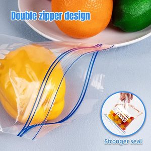 Slider Type Zipper Storage Bags Double Zipper Recycled PE <b>Material</b> Zero BPA Food <b>Packaging</b> Bags - Product Image 5