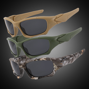 Occhiali da Sole Sportivi Tattici Polarizzati Antivento con Montatura Nera Verde in PC e Lenti TAC per Uomo, Pesca, Ciclismo e Attività all'Aperto - Product Image 1