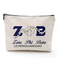 Trousse de Maquillage Personnalisée Chi Eta Phi, Cadeau de Sororité, Pochette Zippée pour Sororité, Sac Cosmétique pour Sœur d'âme