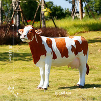 Animaux de la ferme en plein air résine artisanat grandeur nature fibre de verre mouton bière Lion chèvre vache âne cheval cerf poule lapin Statues accessoires