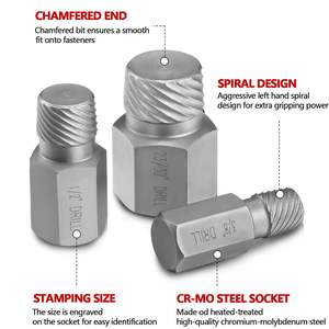 ชุดเครื่องมือถอดสกรูและน็อตหัวหกเหลี่ยมแบบหลายร่อง ขนาด 1/4 นิ้ว ทำจากเหล็กโครเมียมโมลิบดีนัม จำนวน 25 ชิ้น - Product Image 3