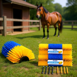 Set di 3 Spazzole Antiprurito per Bestiame, Spazzole per la Cura dei Cavalli di Medie Dimensioni, 17,1 Pollici, in Materiale PP, Colore Solido - Product Image 2