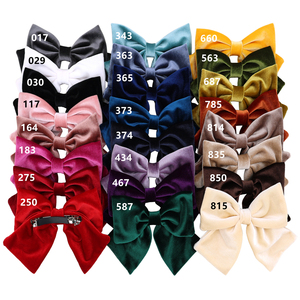 Barrettes à <span class=keywords><strong>cheveux</strong></span> vintage en velours avec grand nœud pour femmes et filles, accessoires de Noël - Product Image 6