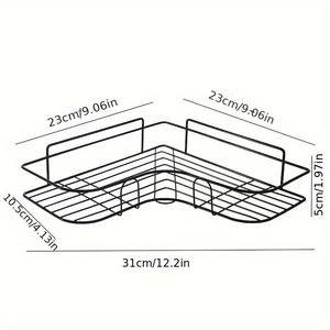 Étagères de rangement métalliques antirouille à un seul niveau pour cuisine, sans perçage, avec adhésif sans trace pour salle de bain et lavabo - Product Image 2