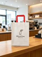 Sacs en papier kraft brun biodégradables personnalisés avec votre logo pour les boutiques de vêtements, les cadeaux, les achats, les restaurants et l'emballage à emporter