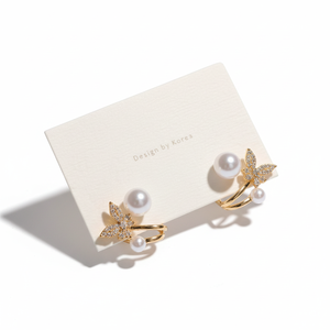 Vendita calda stile coreano di tendenza alla moda orecchini di perle stella fiore e foglia orecchino a goccia Set per ragazze all'ingrosso - Product Image 2