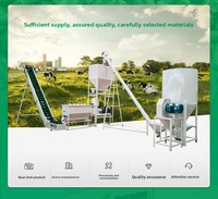 Ligne de production automatique d'aliments fins pour volailles, lapins et moutons, capacité de 1 tonne par heure, machine à granulés pour fourrage