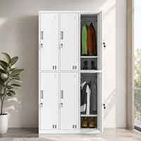 Casier de rangement métallique à 9 portes blanc pour employés, écoles, gymnases, ateliers, maisons et bureaux