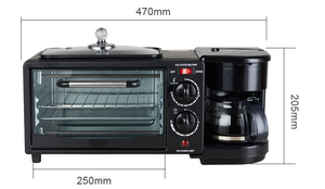 Nouveau modèle 2025 – Machine à petit-déjeuner 3-en-1 multifonction : four à <span class=keywords><strong>micro</strong></span>-ondes, grille-pain, cafetière et poêle à frire – Vente flash - Product Image 6