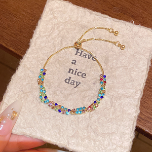 Burst flash màu Chéo Vòng đeo tay 18K mạ vàng của phụ nữ ánh sáng sang trọng thích hợp cao cấp cảm giác kéo kéo loại tất cả các tính khí Quà Tặng - Product Image 3