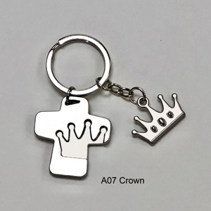 Détaillant Trader Pratique En Alliage De Zinc Croix Couronne Porte-clés pour Cadeau De Décoration De Mariage - Product Image 4