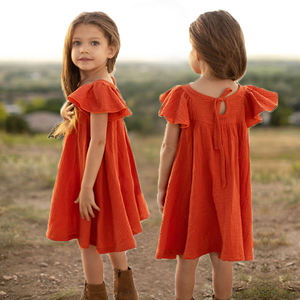 Abito personalizzato per ragazze in <span class=keywords><strong>lino</strong></span> di <span class=keywords><strong>cotone</strong></span> <span class=keywords><strong>abiti</strong></span> estivi per bambini vestiti per ragazze abbigliamento casual <span class=keywords><strong>abiti</strong></span> per bambini - Product Image 6