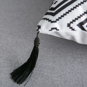 Püskül geometrik baskılı yastık kılıfı ile Bohemian kadife yumuşak minder örtüsü ev kullanımı için yeni tasarım düz tarzı kanepe için - Product Image 6