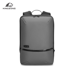 Kingsons Business <b>Backpack</b> For Men Lightweight Laptop Bag Large Capacity Casual Travel <b>Backpack</b> Solid Color <b>Black</b> And Gray - Product Image 2