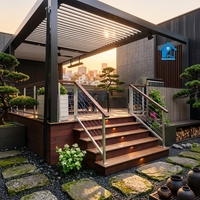 Pergola en aluminium Sweet Home, auvent extérieur motorisé à lames orientables, toit rétractable, gazebo, pavillon, imperméable, 1 ensemble, style antique