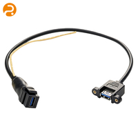 كابل تمديد USB 3.0 أنثى للتركيب على اللوحة، مصنوع من النحاس OFC، كابل USB مزدوج أنثى لمعدات التحكم الصناعية